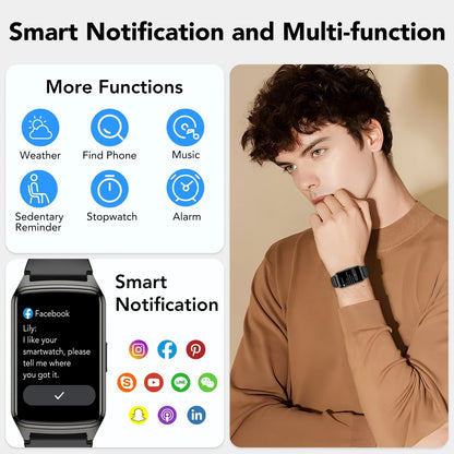 Fitness Tracker Smart Watch for Women Men Make/Answer Calls with Fitness and Wellness Tracking 100+ Sports Modes Step Calorie Counter IP68 Waterproof Fits for Android and Iphone, Black