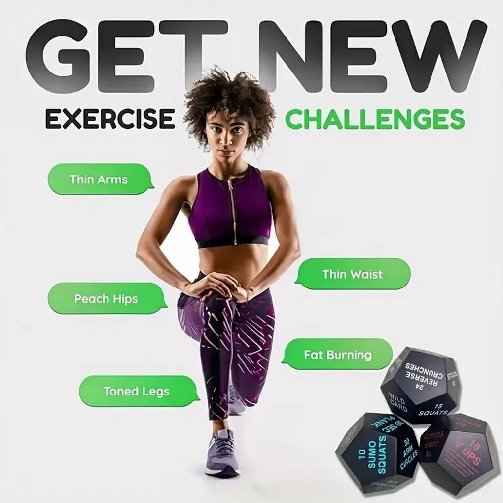 PU Fun and Excitement to Fitness with Fitness Game Dice Fitness Habits Multifunctional Blue