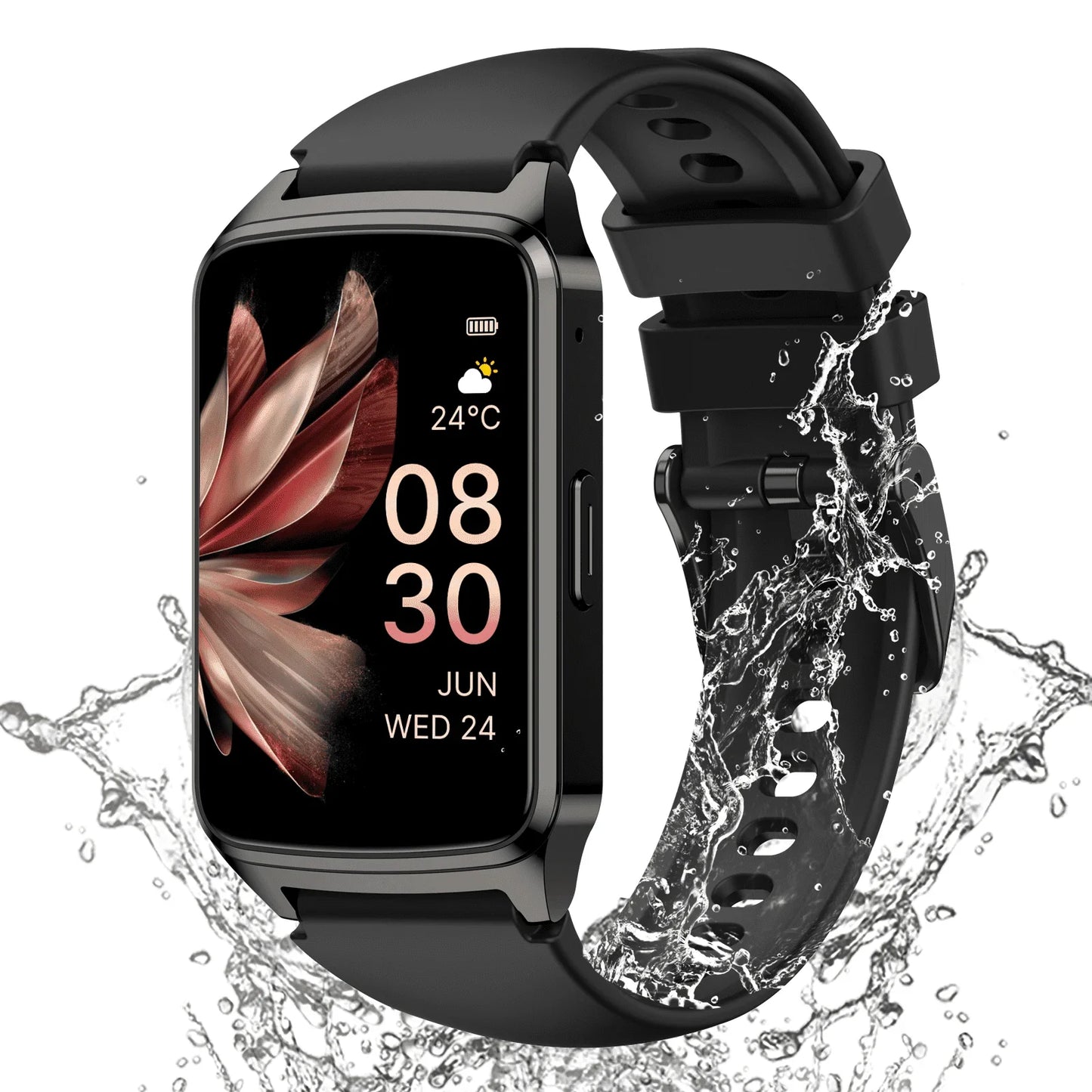Fitness Tracker Smart Watch for Women Men Make/Answer Calls with Fitness and Wellness Tracking 100+ Sports Modes Step Calorie Counter IP68 Waterproof Fits for Android and Iphone, Black